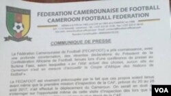 Extrait du communiqué de la Fecafoot, daté du 7 août 2017.