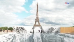 Ֆրանսիացի նկարիչ JR-ը Էյֆելյան աշտարակի պատրանք է ստեղծել Փարիզի ցանկապատներից մեկի վրա