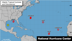 Atlantic Tropical Cyclones and Distrubances (US National Hurricane Center)