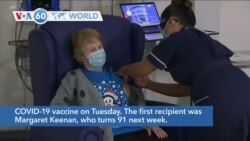 VOA60 Addunyaa - Britain has vaccinated its first citizen against the COVID-19 virus