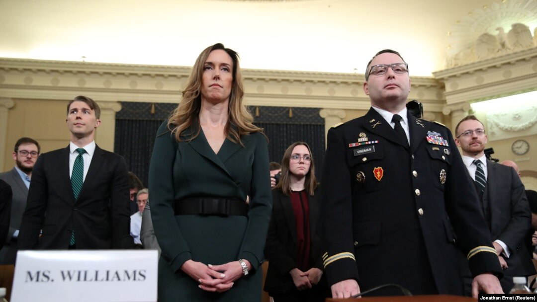 Jennifer Williams i Alexander Vindman svjeodočiće u Kongresu o telefonskom razgovoru predsjednika Trumpa i Zelenskog