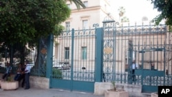 Outside view of the French embassy in Tunis, Tunisia, September 19, 2012.