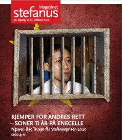 Tạp chí Stefanus đăng hình nhà hoạt động Nguyễn Bắc Truyển trên trang bìa.