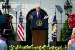President Donald Trump speaks during an event on regulatory reform on the South Lawn of the White House, Thursday, July 16, 2020, in Washington. (AP Photo/Evan Vucci)