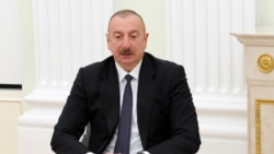 Presiden Azerbaijan President Ilham Aliyev dalam sebuah kesempatan pada Januari 2021. (Foto: Sputnik/Mikhail Klimentyev/Kremlin via Reuters)