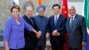 Os cinco líderes do BRICS - Brasil, Rússia, Índia, China e África do Sul