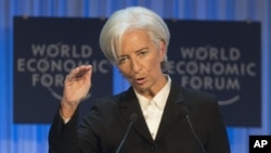 IMF Managing Director Christine Lagarde in Davos, Switzerland, Jan. 23, 2013.