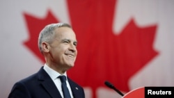 Former central banker Mark Carney speaks after winning the race to become leader of Canada's ruling Liberal Party, in Ottawa, Canada, March 9, 2025. Carney will succeed Justin Trudeau as prime minister.