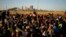 Miners on strike chant slogans as they march in Nkaneng township outside the Lonmin mine in Rustenburg, May 14, 2014. 