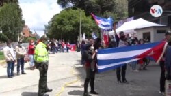 Protestas en Colombia a favor y en contra del Gobierno de Cuba
