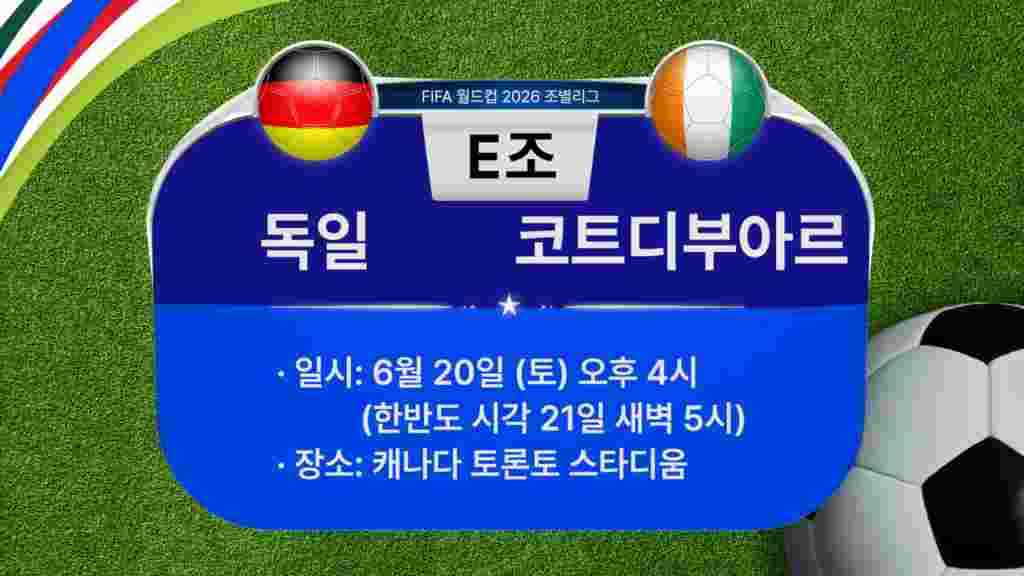[2026 북중미 월드컵] 조별리그 E조 경기 일정