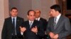 لحظاتی پیش از کنفرانس خبری مشترک عبدالفتاح السیسی رئیس جمهوری مصر (چپ) و ماتئو رنزی نخست وزیر ایتالیا (راست) - قاهره، ۱۱ مرداد 