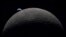 FILE PHOTO: A view of Earth, partially hidden by the Moon, photographed through the Orion spacecraft window