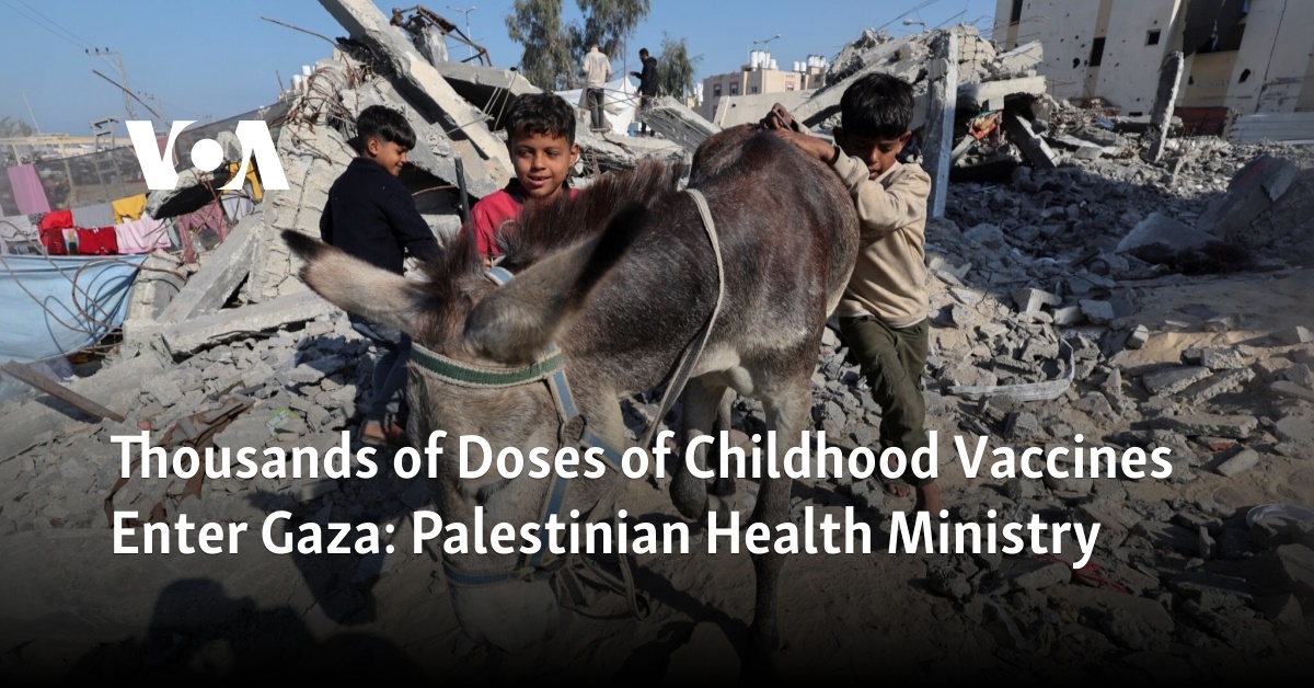 Thousands Of Doses Of Childhood Vaccines Enter Gaza: Palestinian Health ...