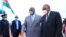 Président Uhuru Kenyatta mokonzi ya Kenya (G) na mokokani wa ye Félix Tshisekedi ya RDC na Kinshasa, 20 avril 2021. (Twitter/Présidence RDC)