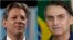 El candidato presidencial derechista de Brasil, Jair Bolsonaro (derecha) y el candidato izquierdista Fernando Haddad se enfrentarán en una segunda vuelta electoral el 28 de octubre de 2018.