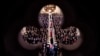 The casket of former President Jimmy Carter arrives for a state funeral at the National Cathedral, Jan. 9, 2025, in Washington. 