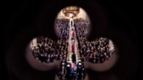 The casket of former President Jimmy Carter arrives for a state funeral at the National Cathedral, Jan. 9, 2025, in Washington. 