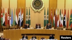 Arab League Secretary-General Ahmed Aboul Gheit speaks during Arab League foreign ministers emergency meeting on Trump's decision to recognise Jerusalem as the capital of Israel, in Cairo, Dec. 9, 2017. 