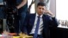 Ukrainian comedian Volodymyr Zelenskiy, who played the nation's president in a popular TV series, and is running for president in next month's election, is photographed on the set of a movie, in Kyev, Ukraine, Feb. 6, 2019. 