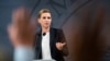FILE -Denmark's Prime Minister Mette Frederiksen speaks at a COVID-19 news conference, in Copenhagen, Denmark, Sept. 18, 2020. Frederiksen announced a lockdown to begin Friday.