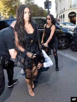 Kim Kardashian accosted in Paris, France, Sept. 28, 2016.