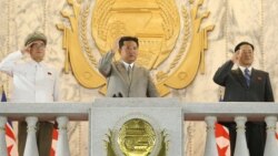 North Korea leader Kim Jong Un (C) attends a paramilitary parade held to mark the 73rd founding anniversary of the republic at Kim Il Sung square in Pyongyang in this undated image supplied by North Korea's Korean Central News Agency on Sept. 9, 2021. (K