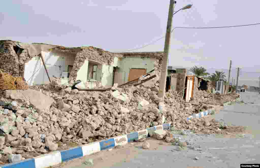 Destruction near the city of Bushehr, Iran, after a 6.1 magnitude earthquake struck on April 9, 2012. 