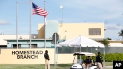 Un site de retention des enfants immigrants, à Homestead, en Floride.