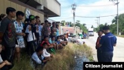 Burmese Migrants workers kick off from Factory in Thailand- Photo Credit to Ye Min FB