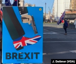 In Parliament Square there’s no meeting of minds between dueling Brexiters and pro-EU Remainers on the eve of a series of important Brexit votes. Like most Brexit-debating Britons, the protesters shout past each other and don’t attempt to seek common ground.