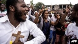 Les Congolais catholiques protestent dans les rues de Kinshasa, le 31 décembre 2017.