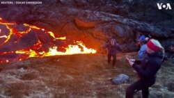 Photographer Runs Away From Lava in Iceland