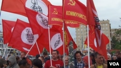 莫斯科支持哈萨克斯坦石油工人集会