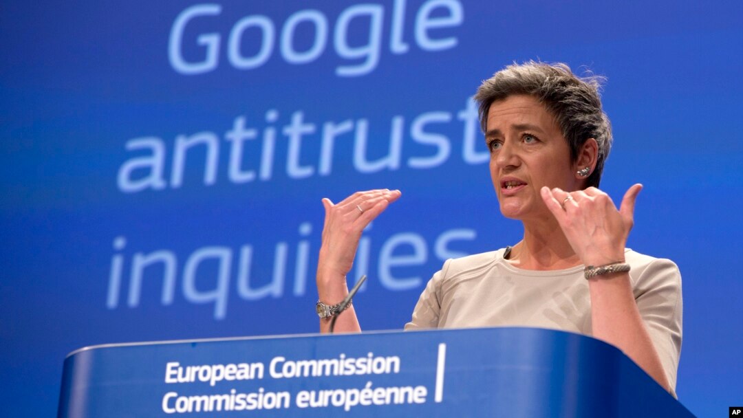 Pejabat Uni Eropa, Margrethe Vestager, menilai praktik bisnis Google melanggar UU Anti Monopoli di Eropa (foto: ilustrasi). 