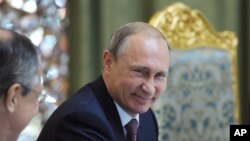 Tổng thống Nga Vladimir Putin tại hội nghị an ninh khu vực ở Tajikistan, ngày 15/9/2015.