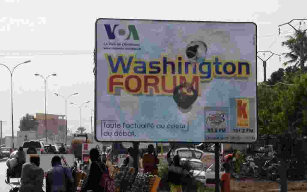 Washington Forum Ad on the streets of Mali for VOA's French to Africa.