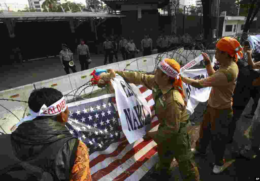 Indoneziyaning Jakarta shahrida norozilik chiqishlari.