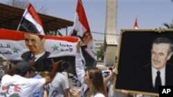 시리아의 아사드 대통령 지지 시위