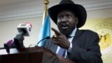 President Salva Kiir issued a decree announcing that he was firing his interior minister and the governor of Northern Bahr el Ghazal state, April 13, 2015.