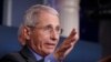 Dr. Anthony Fauci, director of the National Institute of Allergy and Infectious Diseases, speaks about the coronavirus in the James Brady Press Briefing Room at the White House, April 13, 2020, in Washington.