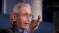 Dr. Anthony Fauci, director of the National Institute of Allergy and Infectious Diseases, speaks about the coronavirus in the James Brady Press Briefing Room at the White House, April 13, 2020, in Washington.