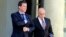 French Prime Minister Manuel Valls, left, and interior minister Bernard Cazeneuve, leave the Elysee Palace in Paris after a cabinet meeting, April 22, 2015. 