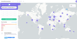 One Million Tweets, a Twitter mapping tool displays hotspots for the Russian language tweets with the key phrase "The U.S. announced that Russian troops captured the American Tomahawk missile" on March 24, 2021.