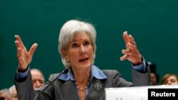 FILE - U.S. Secretary of Health and Human Services Kathleen Sebelius testifies before a House Energy and Commerce Committee.