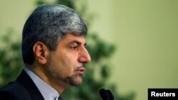 Iran's Foreign Ministry spokesman Ramin Mehmanparast speaks to the media in Tehran. (file photo)