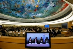 지난 2014년 3월 유엔 북한인권 조사위원회가 스위스 제네바에서 열리고 있는 유엔 인권이사회에서 북한의 인권 상황에 대한 보고서를 발표했다. (자료사진)