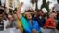 Demonstrators shout slogans during a sit-in against the sentence of Moroccan court after jailing Moroccan activist and the leader of Hirak, Nasser Zefzafi, and number of other activists, in Rabat, Morocco June 27, 2018. 