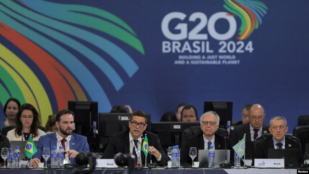 ARCHIVO - El presidente del Banco Central de Brasil, Roberto Campos Neto, habla durante la inauguración de la reunión de Ministros de Finanzas y Gobernadores de Bancos Centrales del G20, en Sao Paulo, Brasil, el 28 de febrero de 2024.