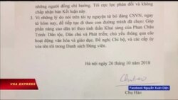 Truyền hình VOA 30/10/18: Sau Chu Hảo, ít nhất 13 trí thức bỏ Đảng